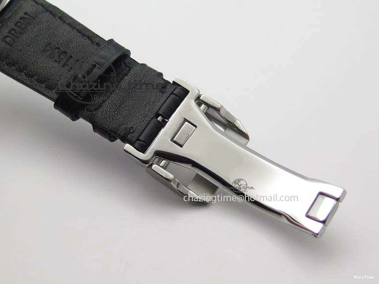 MIROTIME 0204 Portuguese Tourbillon Power Reserve Moonphase SS Black Dial Gold Numbers On Black Leather Strap RelaxedFit 7320